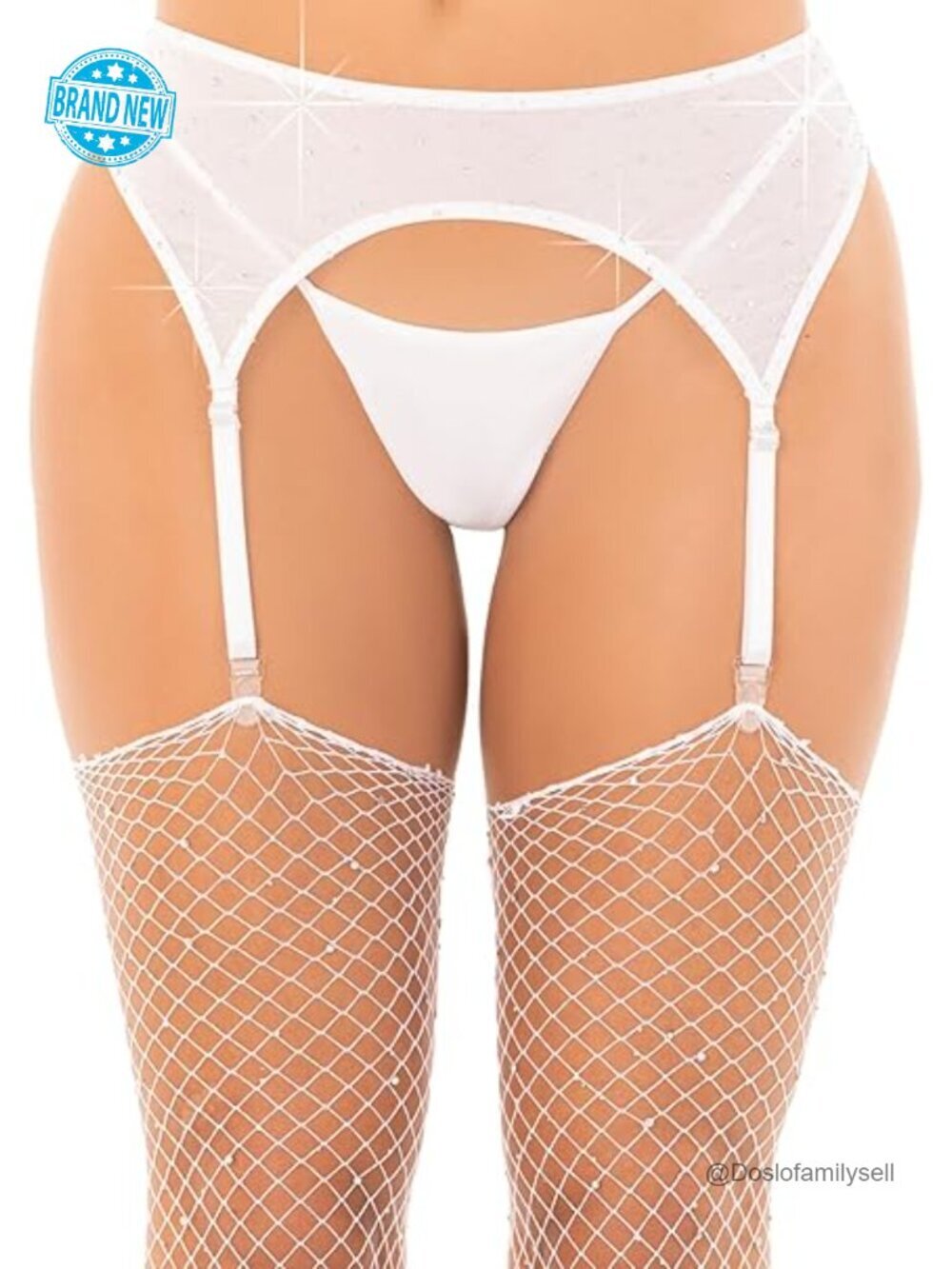 Rhinestone Garter Belt Mesh Lingerie Sexy Garter Belt for Women